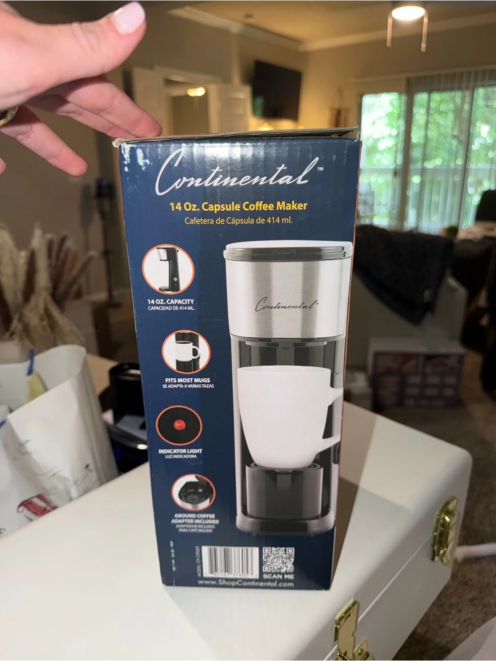 14 oz. Silver & Black Capsule Coffee Maker